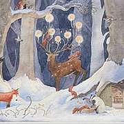 Winterlandschaft mit Tieren