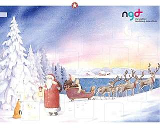 Winterwald mit Weihnachtsmann